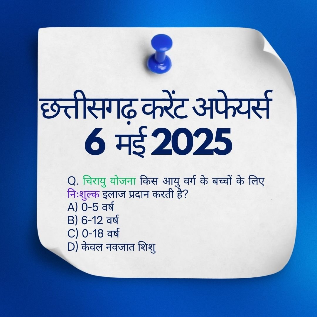 CHHATTISGARh current affairs 6 may 2025