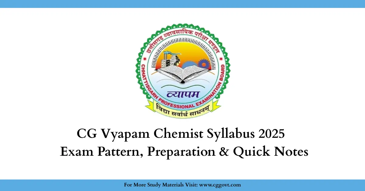 CG Vyapam Chemist Syllabus 2025