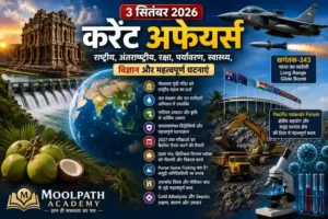 3 सितंबर 2026 करेंट अफेयर्स : राष्ट्रीय, अंतरराष्ट्रीय, रक्षा, स्वास्थ्य और छत्तीसगढ़ की महत्वपूर्ण घटनाएं Chhattisgarh Current Affairs 2026