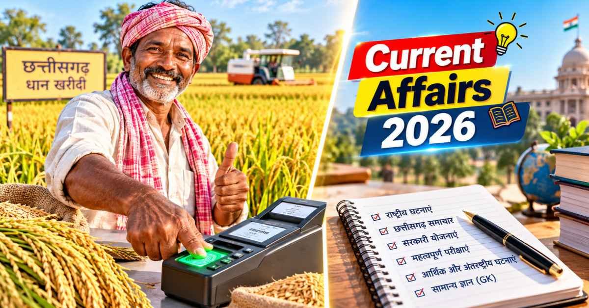 छत्तीसगढ़ धान खरीदी 2026 नए नियम और CGPSC करंट अफेयर्स